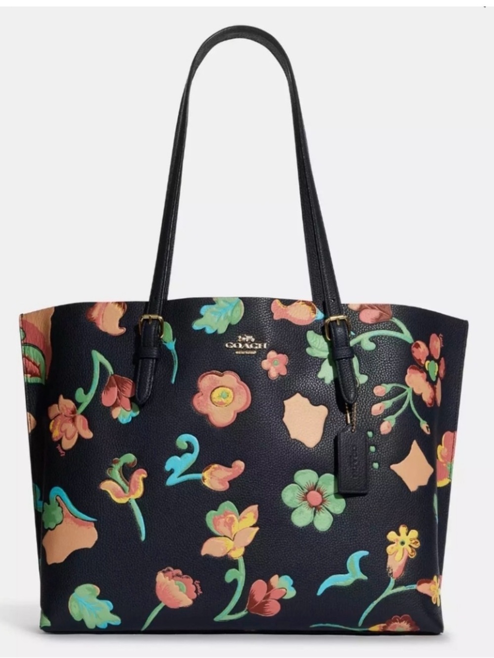 Coach Mollie Tote in Dreamy Land Floral, deep navy